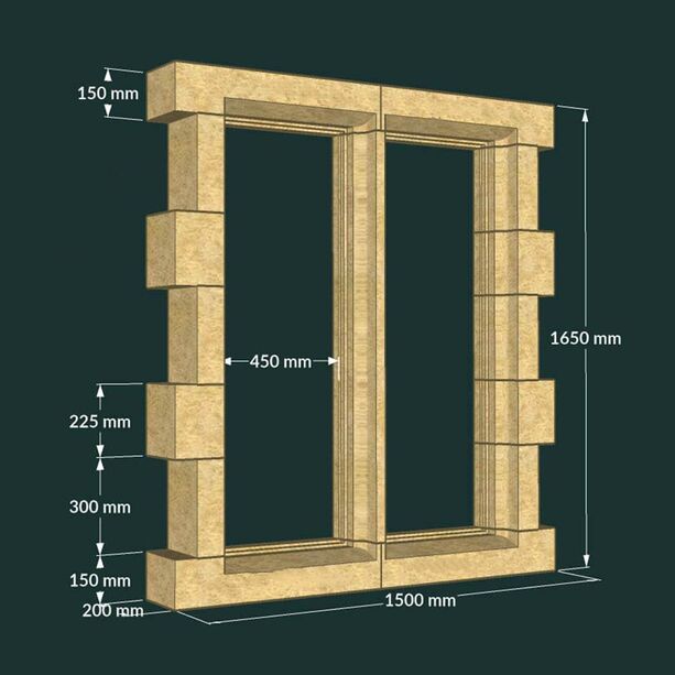 Eckige Ruinen Fenster aus Stein als Bausatz - Toftan Hall