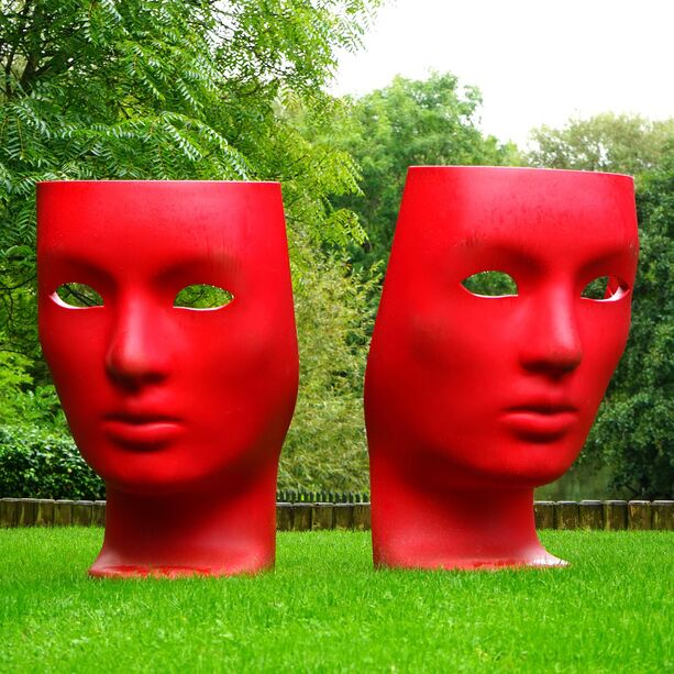 XXL Masken Gesichter 2 Stück für den Garten aus Handarbeit - Amathari