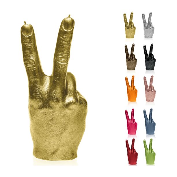Goldene Hand lebensgro & vegan - detaillierte Handarbeit - Peace Hand