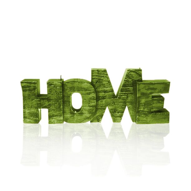 Grne Dekokerze - Home Schild- gro & vegan - Home Light