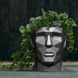 Mann Kopf Blumentopf aus Beton - modern - Apollo Design -...