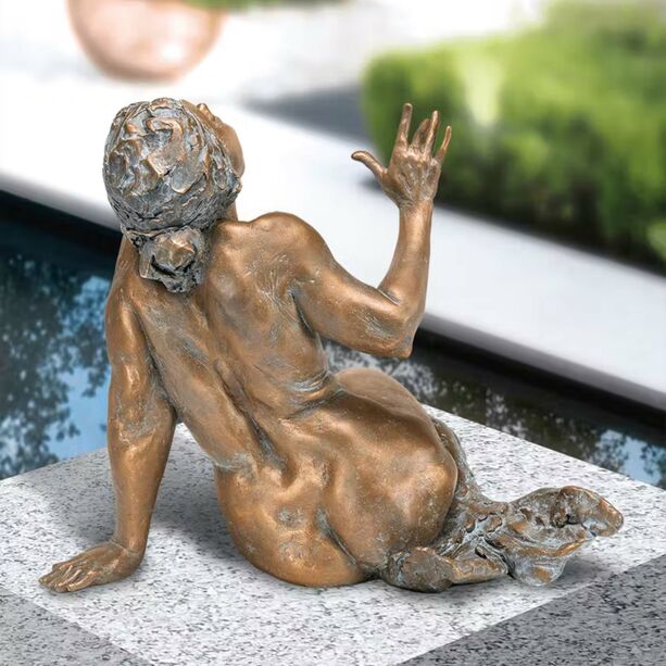 Sitzende Bronze Sngerin - Meerjungfrau in limitierter Auflage - Ligeia