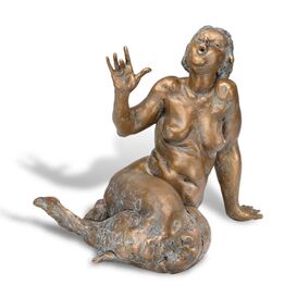 Sitzende Bronze Sngerin - Meerjungfrau in limitierter...