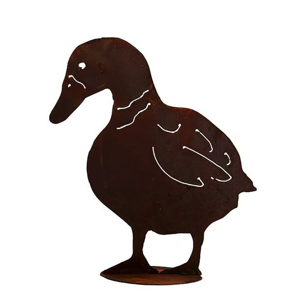 Stehende Enten Vogelfigur aus Eisen fr den Auenbereich - Ente Nala