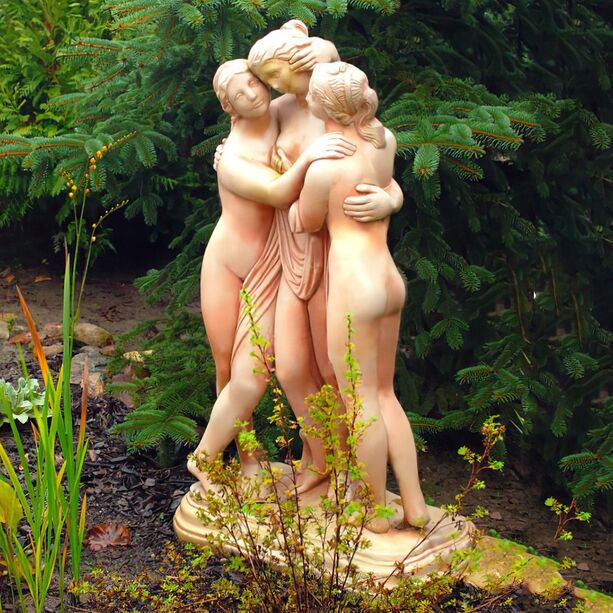 Drei Grazien - stilvolle Steinguss Skulptur fr den Garten - Ragazza