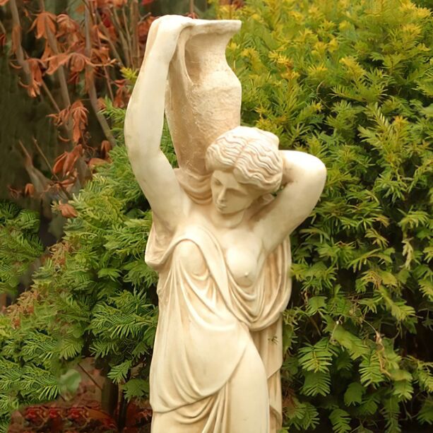 Wetterfeste Mdchen Steinguss Skulptur mit Krug - Carlotta