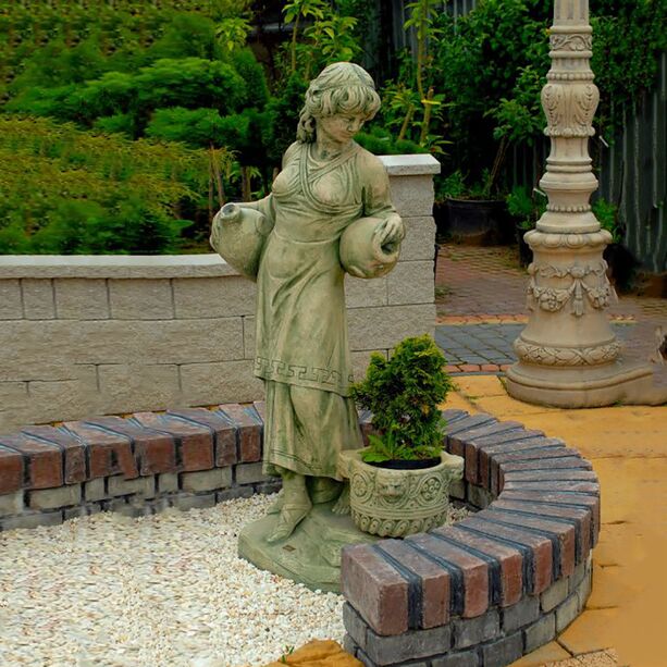 Dekorative Frauen Statue mit Korb und Krgen - bepflanzbar - Ariana