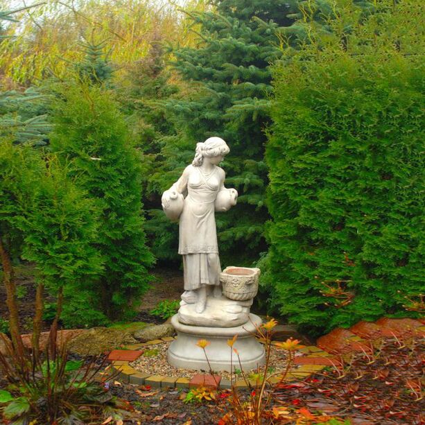 Dekorative Frauen Statue mit Korb und Krgen - bepflanzbar - Ariana