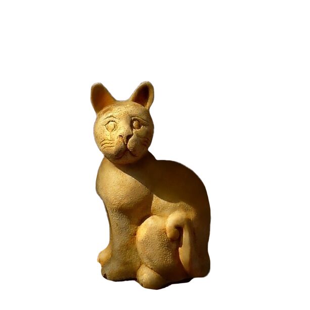 Sitzende Tierfigur fr drauen - dekorative Katze aus Steinguss - Cinzia