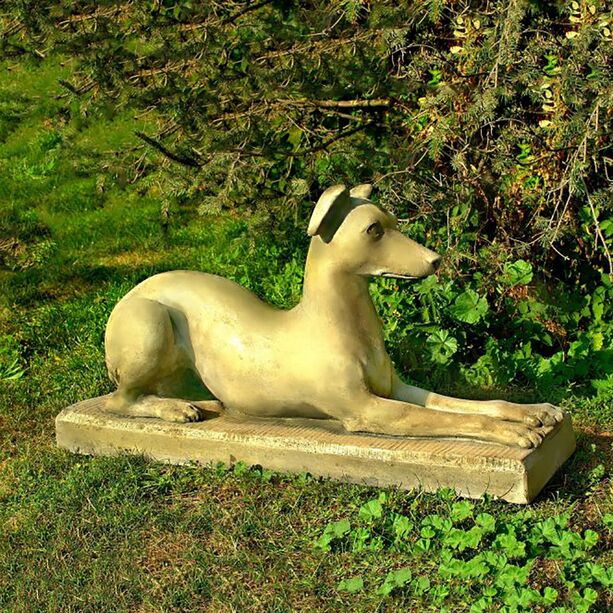 Steinguss Hundefigur fr den Garten oder Hauseingang - Gianni