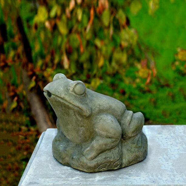 Wasserspeiende Froschfigur aus Steinguss fr den Garten - Giaco