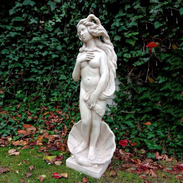 Detailreiche Frauen Aktskulptur mit langem Haar - Geburt der Venus - Milena