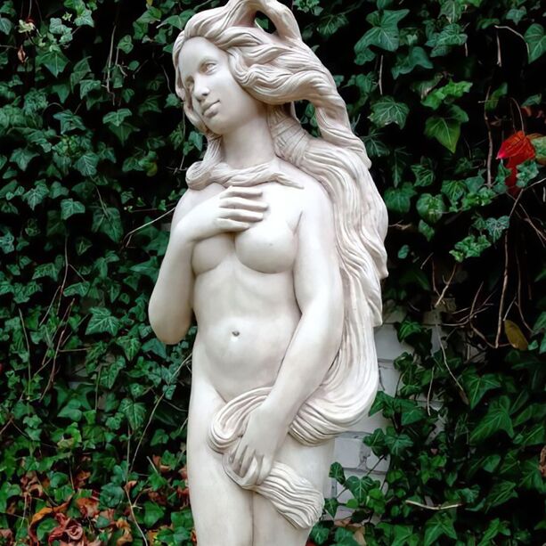 Detailreiche Frauen Aktskulptur mit langem Haar - Geburt der Venus - Milena