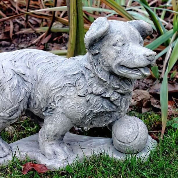 Verspielte Hunde Figur fr den Garten aus Steinguss - Corrado