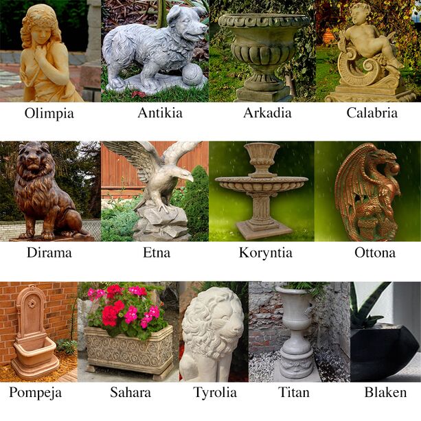 Gartenbrunnen aus Steinguss mit dekorativer Putten Skulptur - Gianpiero