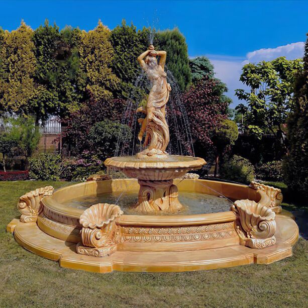Steinguss Garten Fontne mit einzigartiger Frauen Springbrunnen Skulptur - Franca