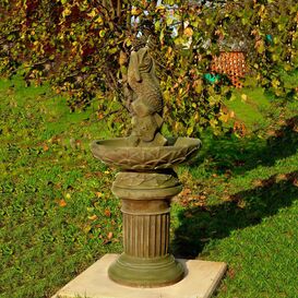 Dekorativer Steinguss Gartenbrunnen auf Sule mit...