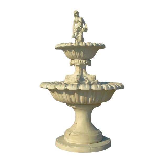 Steinguss Brunnen fr den Garten mit Frauenskulptur im griechischen Design - Marinella