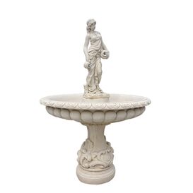 Steinguss Fontne mit Springbrunnen Figur - Mdchen mit...