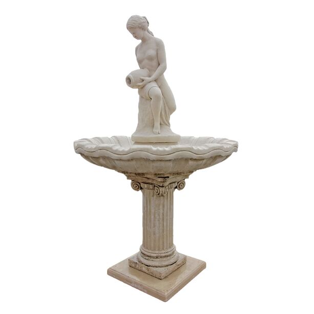Gartenbrunnen im Antik Design mit Frau als Brunnenskulptur - Grazia