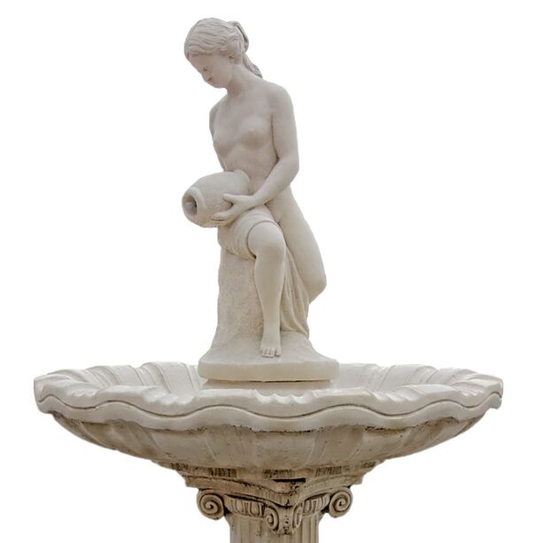 Gartenbrunnen im Antik Design mit Frau als Brunnenskulptur - Grazia
