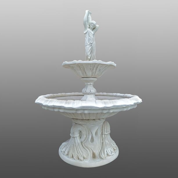Zweistufiger Kaskadenbrunnen mit Brunnenfigur - Mdchen trgt Wasserkrug - Margerita