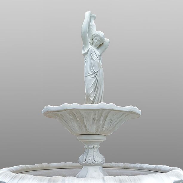 Zweistufiger Kaskadenbrunnen mit Brunnenfigur - Mdchen trgt Wasserkrug - Margerita