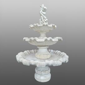 3-stufiger Kaskadenbrunnen mit Wasserspeier Skulptur -...