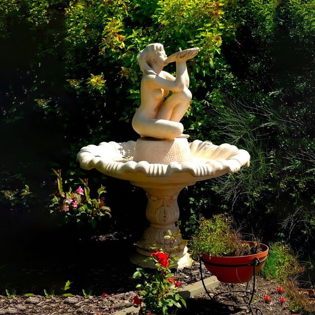 Kleiner Garten Springbrunnen inklusive Becken und Pumpe - trinkendes Mdchen - Rosanna