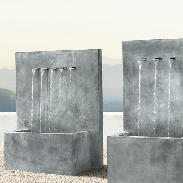 Groer Wand Gartenbrunnen mit 5 Auslufen aus Metall - Olligorados