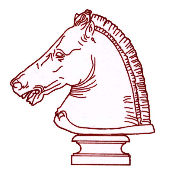 Historischer Pferdekopf Stein - Equitanus / Terrakotta
