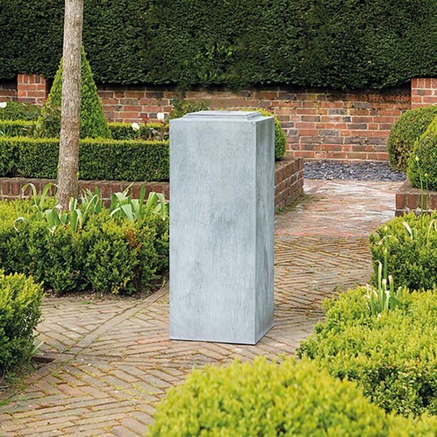Metall Garten Sule fr Sonnenuhr & Skulpturen - Nimerena / 90x33x33cm (HxBxT) / Stahl galvanisiert