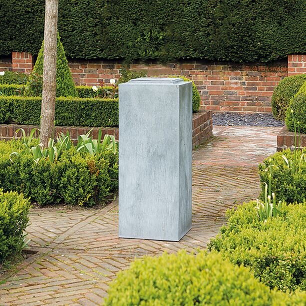 Metall Garten Sule fr Sonnenuhr & Skulpturen - Nimerena / 100x38x38cm (HxBxT) / Stahl galvanisiert