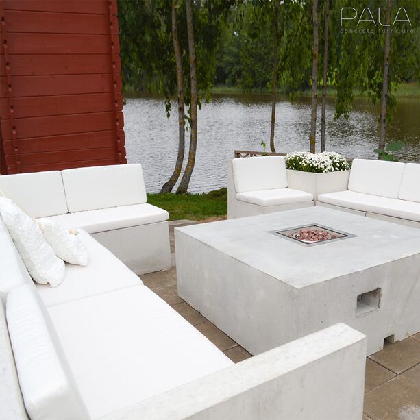 Outdoor Eckmodul aus Beton für die individuelle Garten Lounge - Katrina