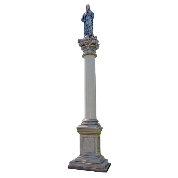 Eindrucksvolles Denkmal - Steinguss Sockel mit Sule und Marienfigur - Laria