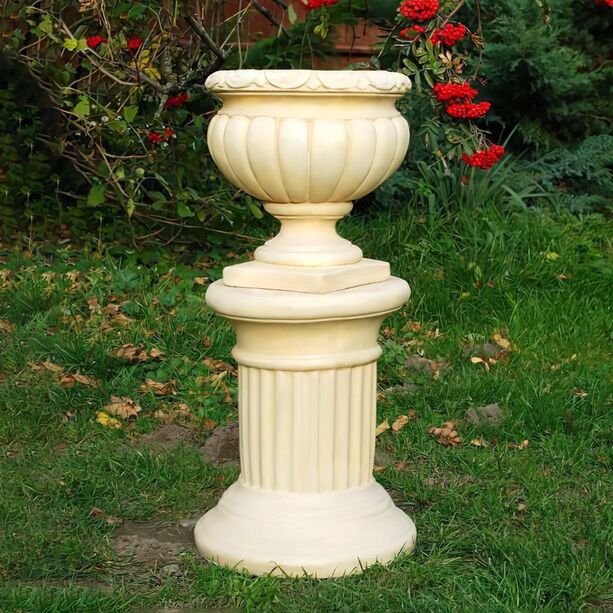 Klassische Steinguss Säule für den Garten - rund - Neilos