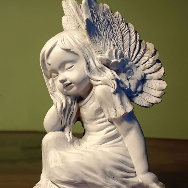 Kleines Engel Mädchen als dekorative Steinguss Skulptur - Elaria
