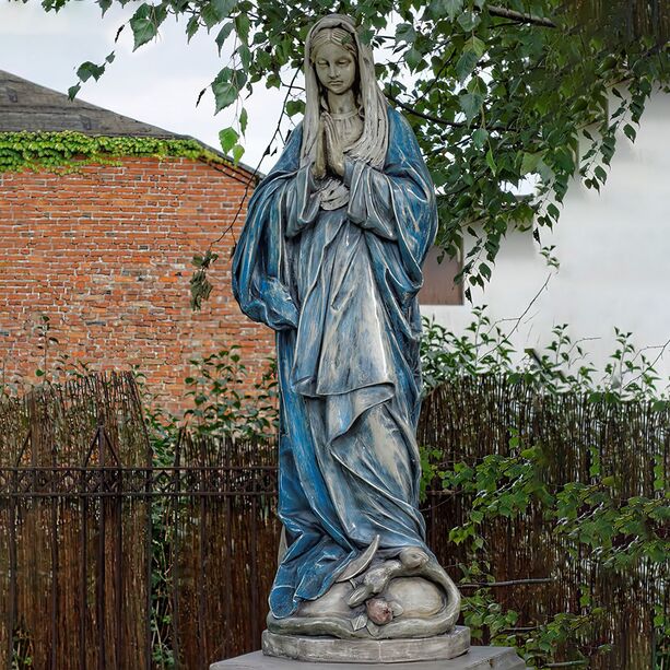 Eindrucksvolle Madonnen Skulptur mit betenden Hnden - Steinguss Figur - Madonna Irelia / Sonderpatina / ohne Sockel