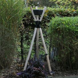 Dekorative Gartenfackel aus Holz inklusive Kerze - Tiare