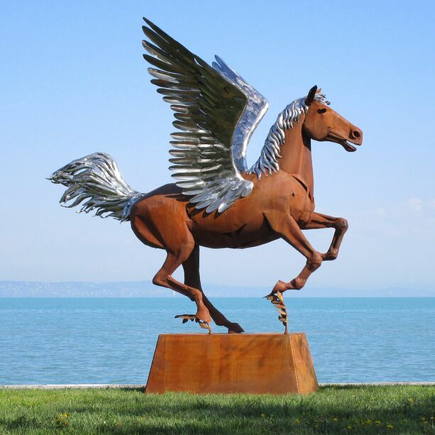 Edle Pegasus Figur aus wetterfestem Stahl - Pegaz