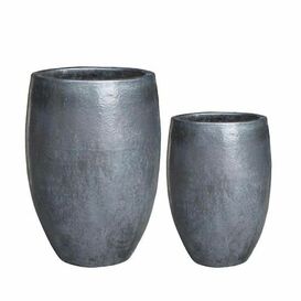 Outdoor Vase 2er Set - Keramik - anthrazit - Antario