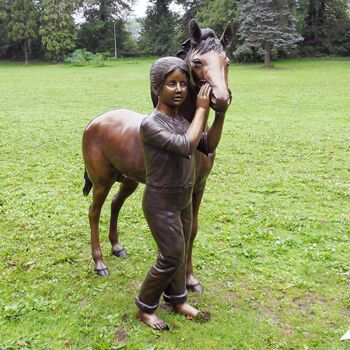 Große Bronze Skulptur Pferd - Caletta