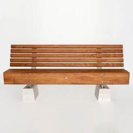 Exklusive Design Parkbank aus Kanfanar Naturstein &...