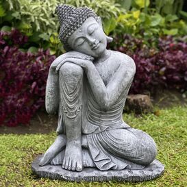 Sitzende Buddha Figur f�r den Garten - indisch - Helsa