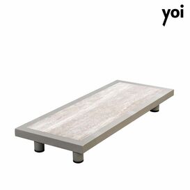 Hellgrauer Beistelltisch aus Metall f�r drau�en - Vallon...