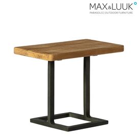 Moderner Beistelltisch aus Alu & Teak - Valente...