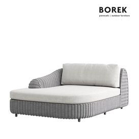 Gem�tliche Borek Outdoor Chaiselongue mit Polstern - Deauville Chaiselongue / Armlehne rechts