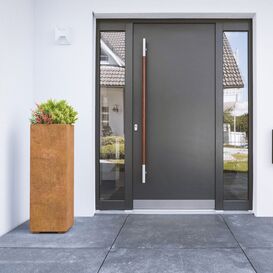 Hohe Garten Pflanzs�ule aus Cortenstahl