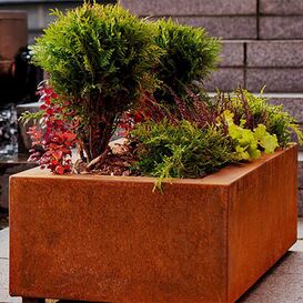 Moderner Corten Pflanzk�bel f�r Garten, Terrasse &...