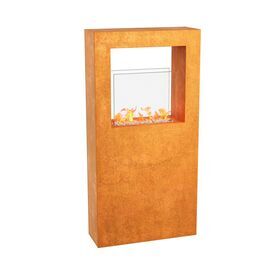 Moderner Bioethanol-Kamin aus Cortenstahl W�rme trifft...